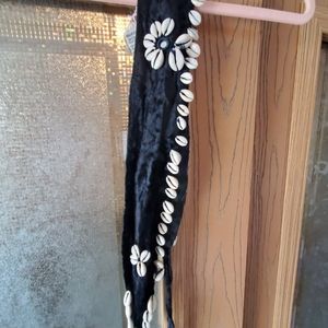 Handmade Natural Shell and Velvet Belt